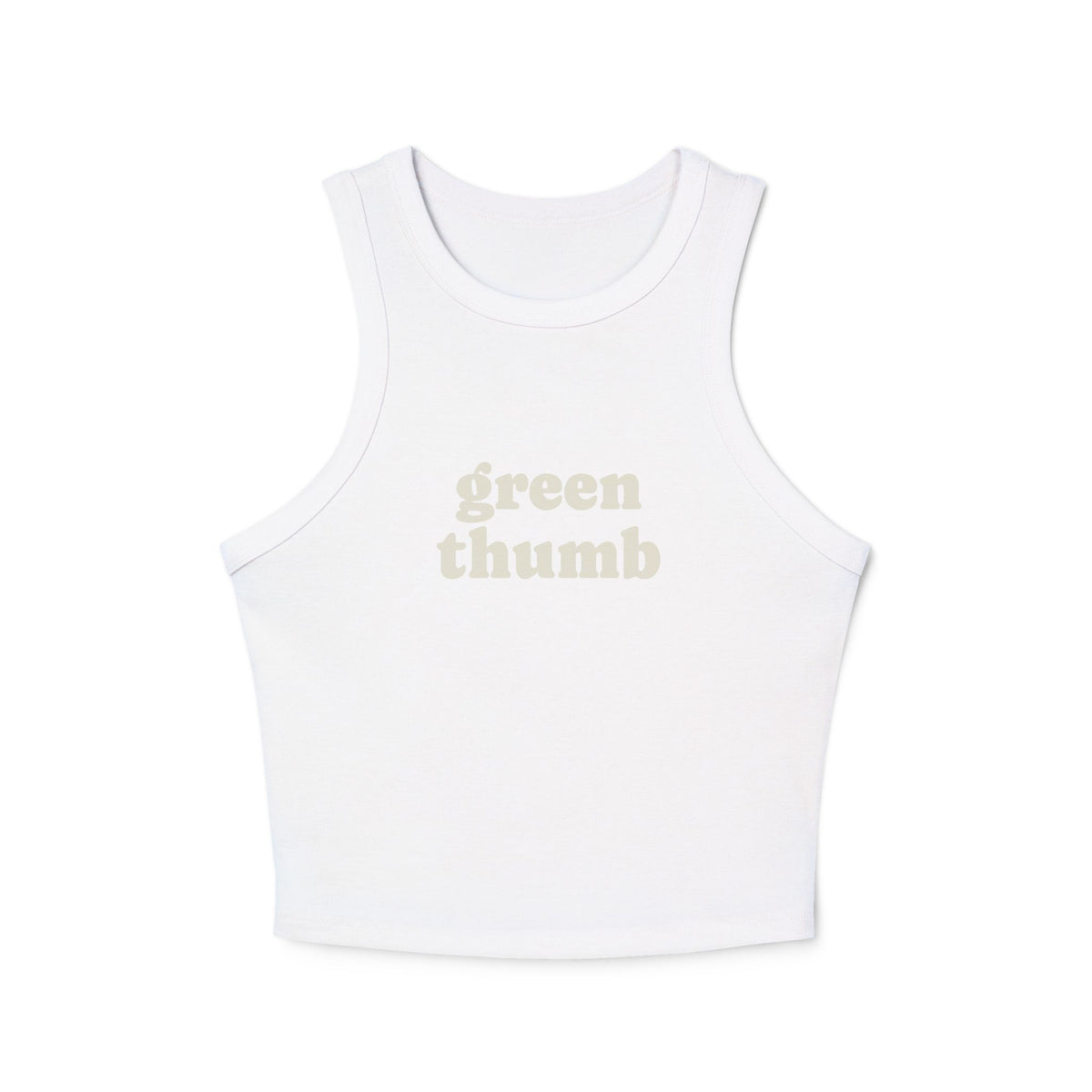 Green Thumb Racer Tank Top — Women's Crop Ribbed Garden Tee